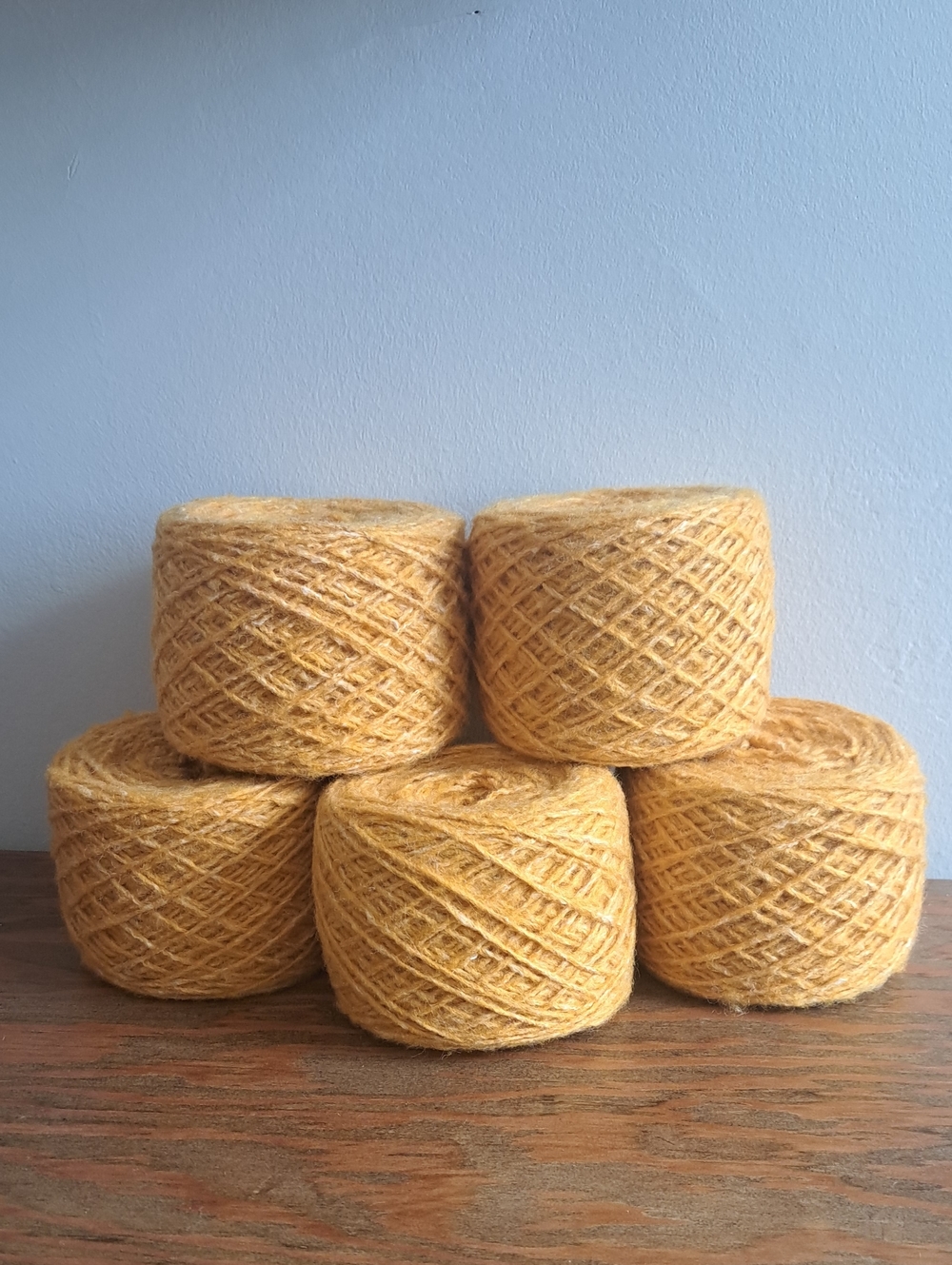 11% Wool 19% Cotton Blend Yellow Yarn, 525g